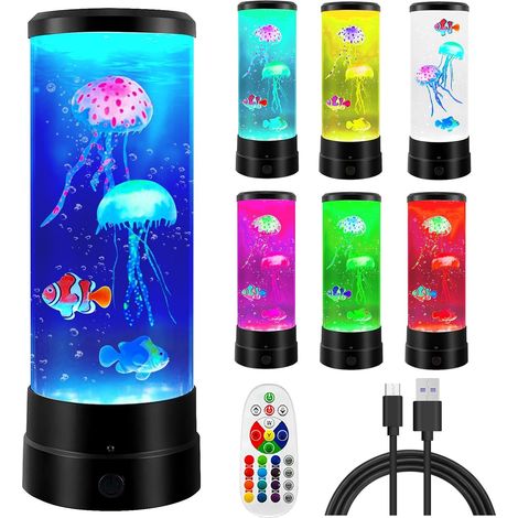Lampe à lave méduses, ronde, méduses, avec 17 modes de changement de couleur, télécommande, lampe à lave pour lumière d'ambiance, veilleuse, décoration de la maison (1/5)