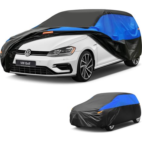Housse Voiture Imperméable Respirante, Bâche pour Volkswagen VW Golf MK6 MK7 MK8 MK9, Noir BleuBâche de Voiture Complète pour la Pluie Soleil Poussière Protection et Doublure.,Convient pour VW Golf (1/5)