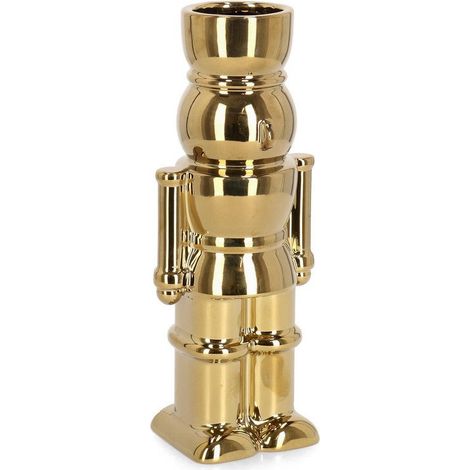 Bizzotto Vaso di Natale Walker Soldatino H 22,5 Cm 9 x 6,5 Cm Ceramica Oro