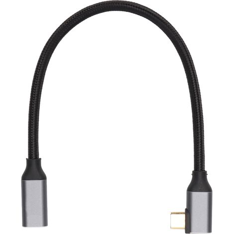 Câble prolongateur USB-C 90° coudé 4K 100W PD 5A mâle vers femelle, 25cm, USB 3.1 Gen 2 (1/5)