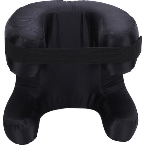 Face Pillow Silk Fabric Memory Foam Soft Cushioning Ergonomic Beauty Pillow for Back Sleep Black (1/5)