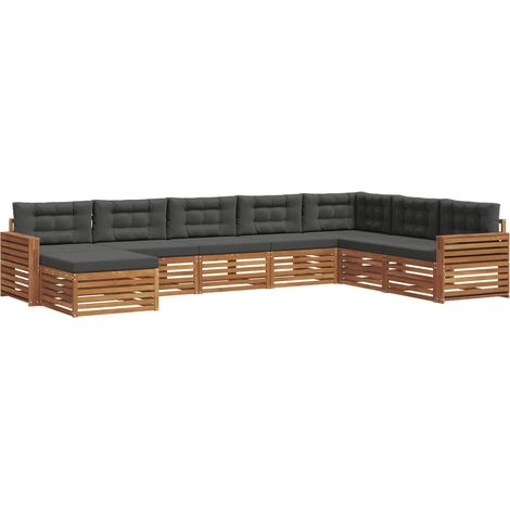 Conjunto de sofás de exterior 8 uds. Natural y Antracita vidaXL (1/5)