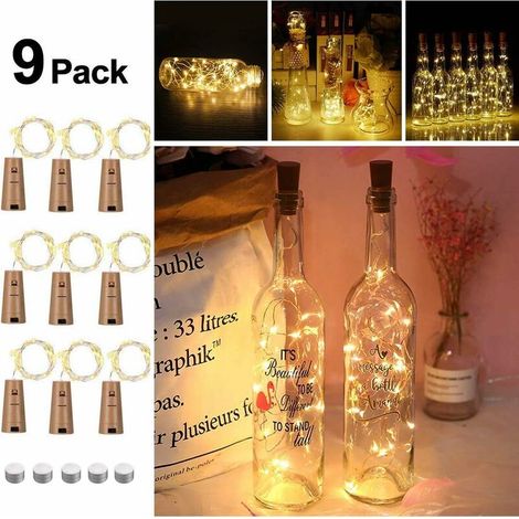 9x20 LED-Flaschenlicht, Kork-Flaschenlicht, helle LED-Flaschen, DIY-Flaschenlichter, weiß heiß (1/5)