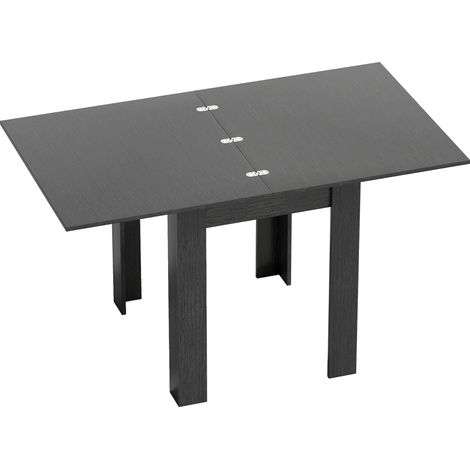Tavolo da Pranzo Allungabile per 4-6 Persone 70-140x80x77,5 cm in Legno e Acciaio Nero (1/5)