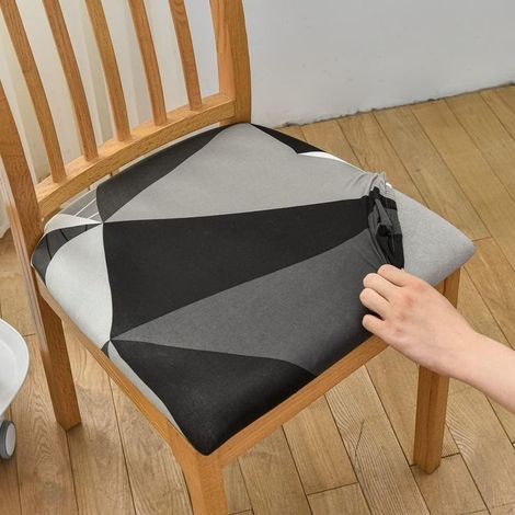 Stuhlhussen, 2er-Set universelle, waschbare Stretch-Stuhlhussen, abnehmbare Stuhlhussen, für Esszimmer, Hotel, Bankett (Anthrazitfarbenes Dreieck, 2 Stück) (1/5)