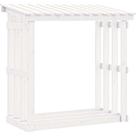 Maison Exclusive - Leñero de madera maciza de pino blanco 108x64, (1/5)