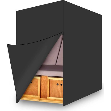 YORKING Strandkorb Schutzhülle mit Reißverschluss Winterfest Wetterfeste Strandkorbhaube Schwerlast Reißfest Premium Strandkorbhülle 420D Oxford Gewebe 130×100×170/134CM Schwarz (1/5)