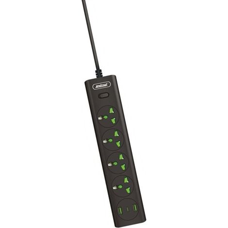 Andowl - Ciabatta Multipresa Elettrica 4 Prese+2 Porte Usb Ricarica Rapida Con Interruttore Q-px400 - (1/4)
