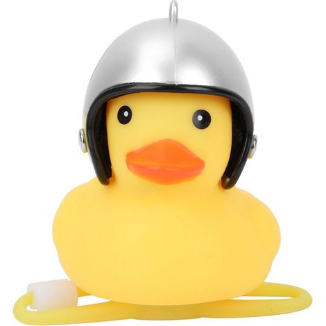 Petit canard jaune mignon à casque pour décoration de vélo, VTT, moto, accessoire amusant pour guidon. (1/5)