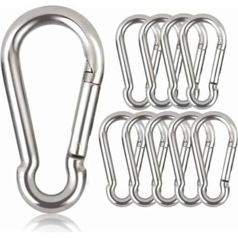 Packung mit 10 Schlüsselring-Karabinern, 80 mm x Ø 8 mm, maximale Traglast: 250 kg (1/2)
