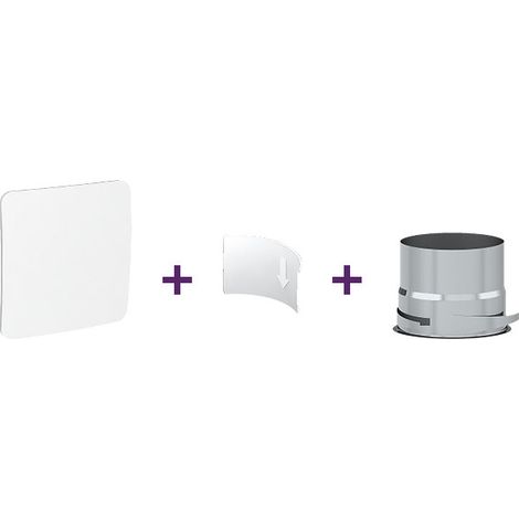 Ensemble Bouche plastique AUREA avec joint + Manchon placo 3 griffes metallique + deflecteur NATHER 587360
