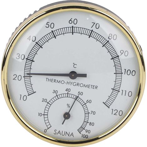Thermomètre et hygromètre moderne à cadran en métal, accessoire de salle de sauna, décoration de maison d'intérieur de haute précision (1/5)