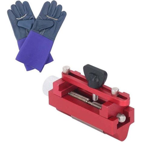 Aluminum Alloy Plane and Chisel Sharpening Guide with Blade Jig and Safety Gloves (1/4)