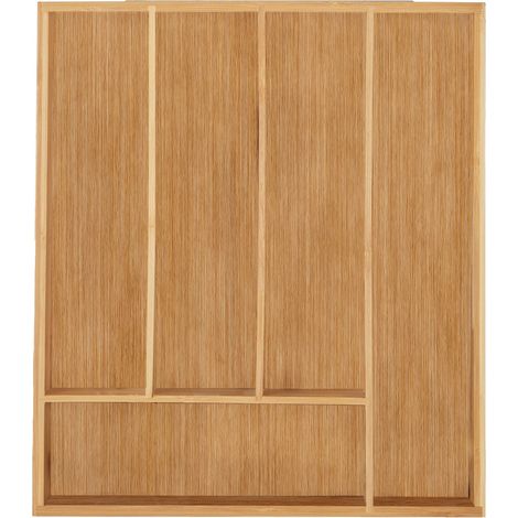 Portaposate in bambù 5 scomparti pratico cucina 5 x 30 x 34 cm in bambù naturale 130009946