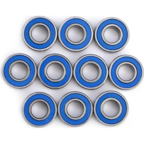 Mini cuscinetti a sfera, cuscinetti flangiati, set di cuscinetti in acciaio a doppia schermatura, 5 x 11 x 4 mm (10 pezzi) - Crezuo
