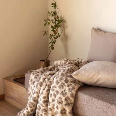 Plaid chaud cocooning beige 130x170 Leofur (1/2)
