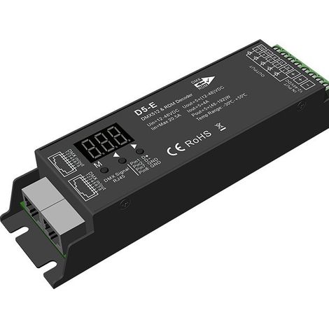 5-channel constant voltage DMX512 and RDM decoder 12-48V DC 4A D5-E