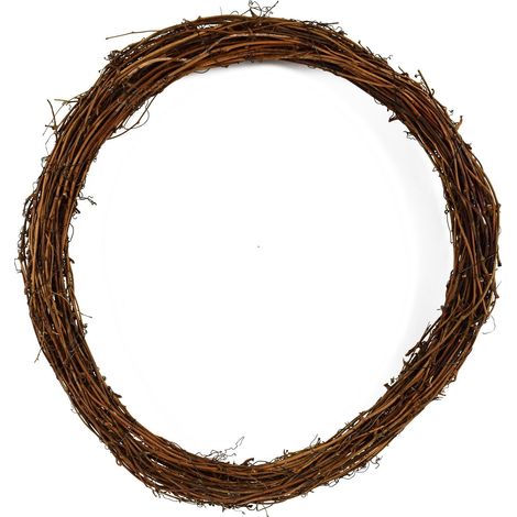 Ghirlanda retro porta natalizio in vimini intrecciato Naturale da Ø 40 cm