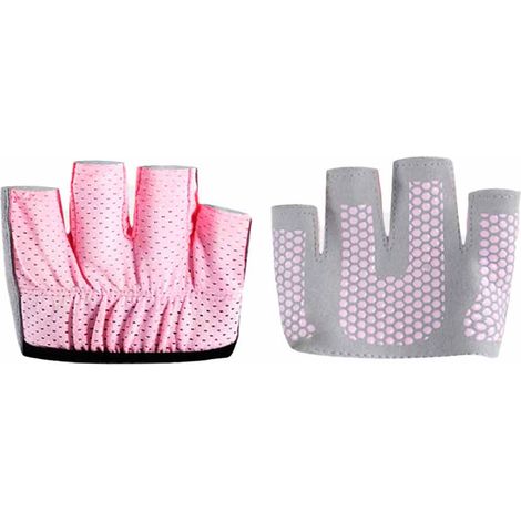 Gants D Entrainement - Paume En Silicone Anti-Dérapant - Dos Respirant - Design Sans Doigts - Pour Musculation Yoga Cyclisme - Par Paire (1/5)