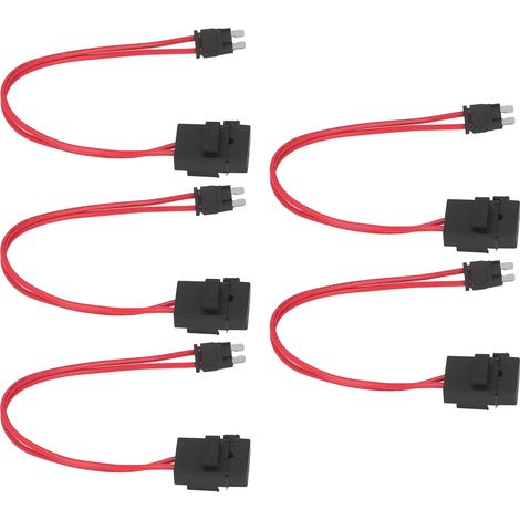 5-teiliger Kfz-Sicherungshalter, robuster Mini-Stecker, 16AWG-Kabelverlängerung für ATM 20A-Fahrzeuge, mit 5 ACT M 19,1mm Sicherungen (1/5)