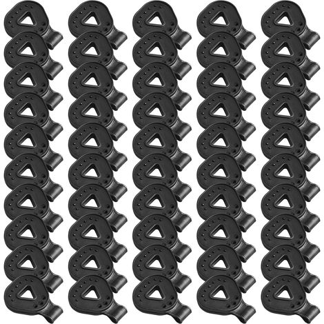 Lot de 50 œillets de fixation pour tente de clôture, camping, extérieur triangulaire, stores de jardin, auvents durables, pinces de fixation (1/5)