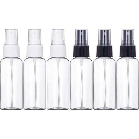 6 pièces de flacon pulvérisateur vide de 100 ml Flacon pulvérisateur vide Pulvérisateur atomiseur en plastique réutilisable,blancx3,noirx3 (1/5)