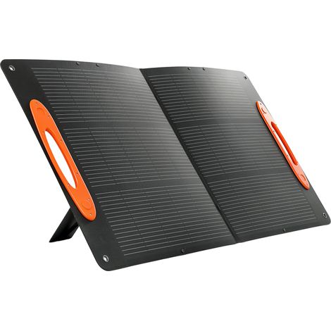Caricabatteria Solare 100W Pieghevole con Attacco USB-A e USB-C per Ricarica Rapida IP67 Nero (1/5)