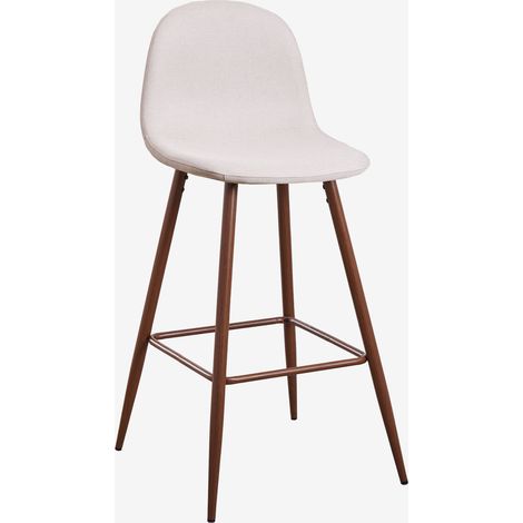 SKLUM Glamm Barhocker  ↑75 cm   Beige Creme      Dunkles Holz                        