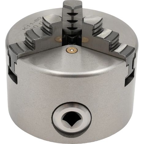 Mandrin à trois mors, construction haute résistance, précision améliorée, Argent (1/2)