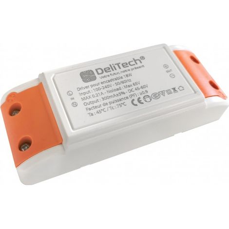 Driver / Alimentation LED CC - 300mA - 42-60V DC - 18W - ON/OFF