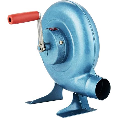 Handkurbel-Gebläse für Schmiede, Schmiedeeisen, Popcorn-Ventilator, manuell, Grillgebläse, 80–350 W, blau, 300 W