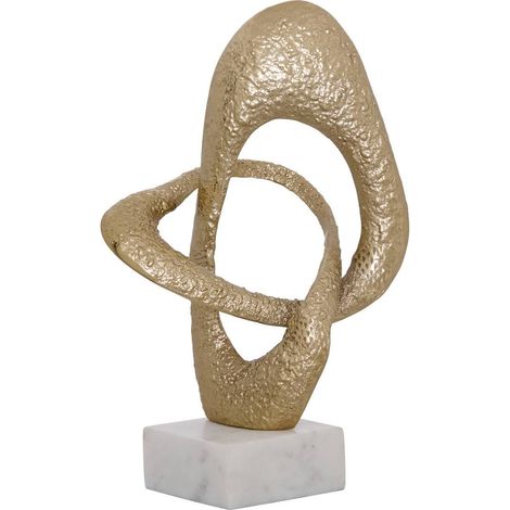 Oggetto decorativo dana 21x12,5x34,5 cm marmo e alluminio dorato - Atmosphera créateur d'intérieur