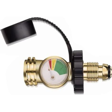 Adaptateur de remplissage de réservoir d'essence fileté POL vers QCC avec manomètre et connecteur de soupape de réduction de pression d'air (1/5)