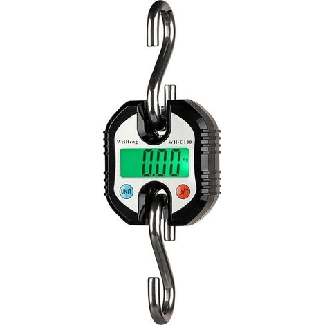 Échelles numériques, échelle à crochet, miniéchelle suspendue portable avec écran LCD, Peson Électronique 150 kg Balance Crochet Suspendu Dynamomètre LCD Crochet Peseur (Noir) (1/5)