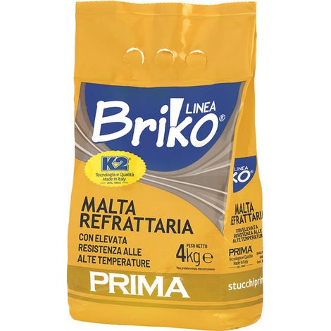 K2 linea briko malta refrattaria grigia in polvere - kg.4 in busta - 4 pz