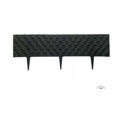 Cyslmuk – Borde de jardín de 60 cm – Palisade de plástico resistente a la intemperie – Altura de 95 mm – Aspecto de ratán antracita – Paquete de 2 módulos (1/4)