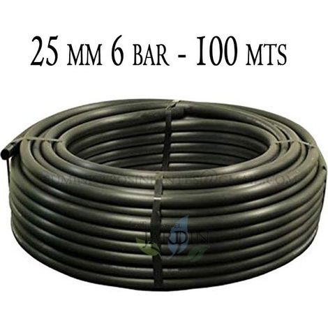 Suinga – Tuyau d'irrigation en polyéthylène 25 mm – Longueur 100 mètres – Pression 6 bars – Flexible et résistant aux intempéries