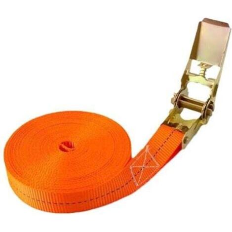 Cinghia di fissaggio a cricchetto da 800 kg, 6 m x 25 mm, per moto, auto, rimorchio, bagagli, arancione