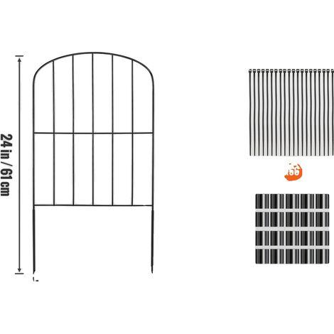 Clôture de jardin, construction en métal durable, installation facile, 24x13 en 28Pcs (1/2)