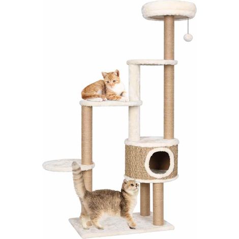 Katzen-Kratzbaum mit Luxuriösem Kissen 148 cm Seegras