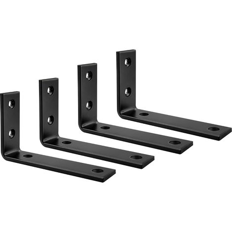 4 Équerre Support étagère, Métal 5mm, Angle droit 90°, Charge lourde, Pour salon cuisine chambre (1/5)