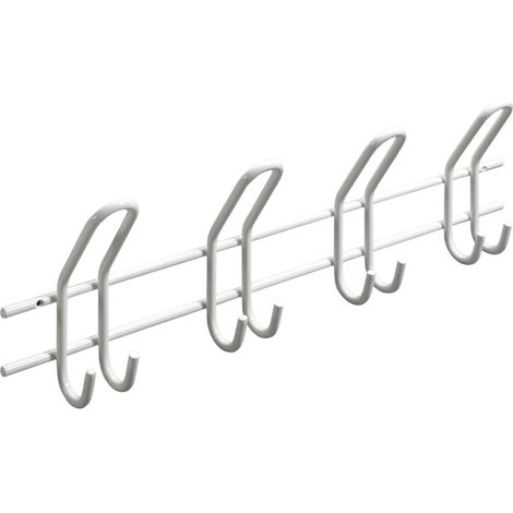 Hettich Garderobenleiste 4 Haken 57,5 x 16,5 x 7,5 cm weiß Hakenleisten