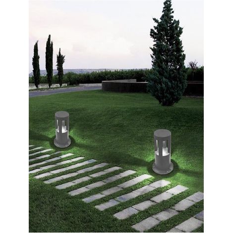 Lampioncino Da Terra Lampada 12w Led Luce Bianca Lampione Grigio X Giardino Ip65 (1/3)