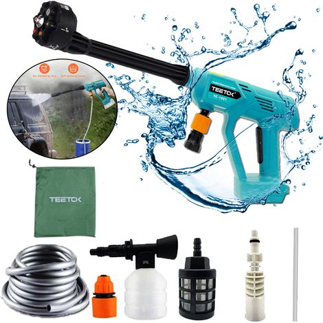 Benzin-Hochdruckreiniger, kabelloser Akku-Hochdruckreiniger, Auto-Hochdruckreiniger mit Strahlwasser, 6-in-1-Düse, (nur Gehäuse, ohne Akku und Ladegerät), Kompatibel mit Makita-Akku