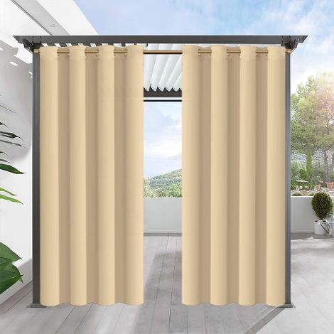 Cortinas exteriores impermeables, resistentes al viento y a la lluvia, aptas para patios y cenadores - panel individual, 90 x 213 cm (1/4)