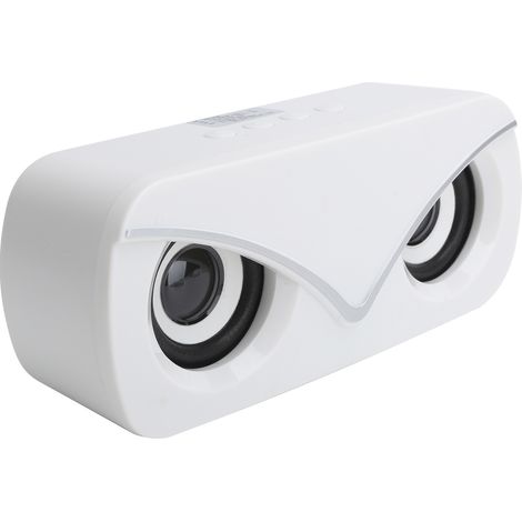 Enceinte Bluetooth double Sada V6 avec éclairage LED, mini enceinte portable de bureau, blanche (1/5)