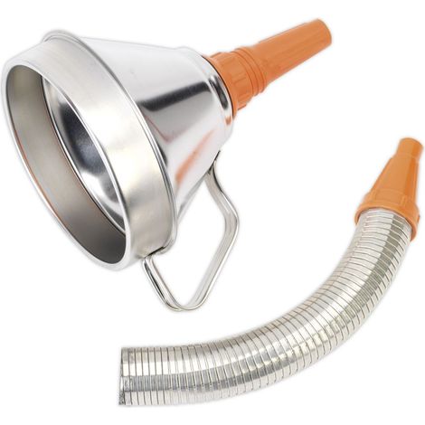 Sealey Metal Flexible Spout Funnel with Filter 160mm FM16F