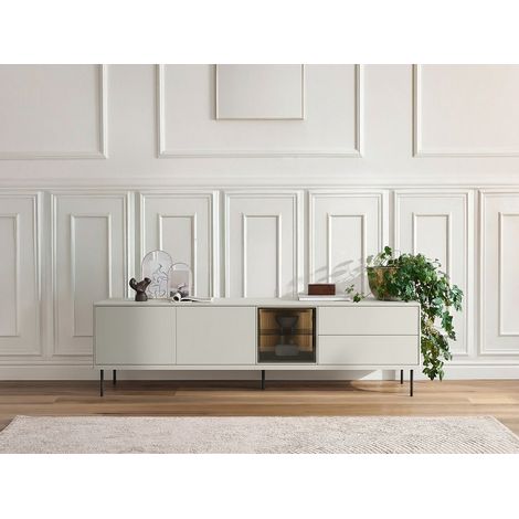 BOBOCHIC - Meuble TV 3 portes 2 tiroirs 194 cm ESPERA avec LEDS (1/4)