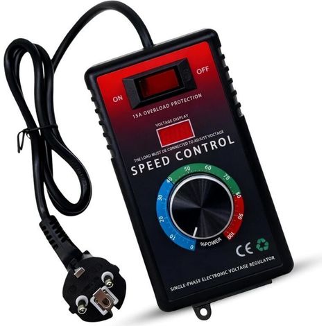 Variateur de Vitesse pour Moteur 220V AC 15A 4000W SCR Régulateur de Tension, Variateur de Frequence pour Moteur Contrôleur de Vitesse du Ventilateur Meuleuse d'Angle Souffleur Perceuse Manuelle Scie (1/5)