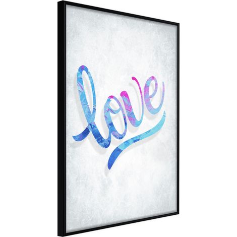 Affiche Murale Encadrée "Love I" 30 x 42 cm Noir